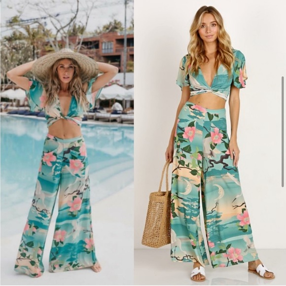 New spell nightingale crop top M & wide pants set S - Picture 14 of 16